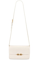 Saint Laurent Le Maillon Satchel Bag in Crema Soft, view 6, click to view large image.