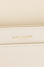 Saint Laurent Le Maillon Satchel Bag in Crema Soft, view 7, click to view large image.