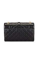 Saint Laurent Small Tri-Quilt Envelope Chain Bag in Nero & Nero, view 3, click to view large image.