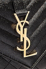 Saint Laurent Small Tri-Quilt Envelope Chain Bag in Nero & Nero, view 8, click to view large image.