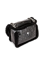 Saint Laurent Medium Niki Shearling Chain Bag in Nero & Nero, view 5, click to view large image.