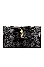 Saint Laurent Medium Uptown Pouch in Nero, view 1, click to view large image.