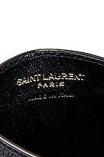 Saint Laurent Tiny Monogramme Credit Card Holder in Nero, view 5, click to view large image.