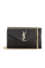 Saint Laurent Monogramme Chain Wallet Bag in Nero, view 1, click to view large image.