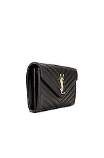 Saint Laurent Monogramme Chain Wallet Bag in Nero, view 4, click to view large image.
