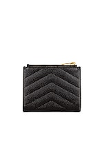 Saint Laurent YSL Credit Card Holder in Nero, view 2, click to view large image.
