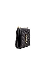 Saint Laurent YSL Credit Card Holder in Nero, view 3, click to view large image.