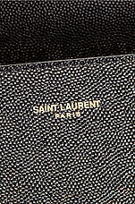 Saint Laurent Mini Cassandra Grain De Poudre Top Handle Bag in Noir, view 7, click to view large image.