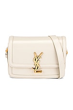 Saint Laurent Small Solferino Satchel Bag in Crema Soft, view 1, click to view large image.