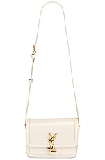 Saint Laurent Small Solferino Satchel Bag in Crema Soft, view 6, click to view large image.