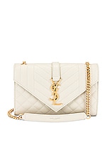Saint Laurent Small Envelope Chain Bag in Blanc Vintage, view 1, click to view large image.