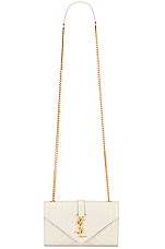 Saint Laurent Small Envelope Chain Bag in Blanc Vintage, view 6, click to view large image.