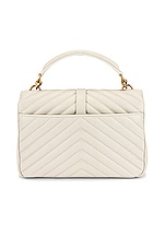 Saint Laurent Medium College Chain Bag in Blanc Vintage, view 3, click to view large image.