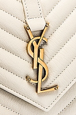 Saint Laurent Medium College Chain Bag in Blanc Vintage, view 8, click to view large image.
