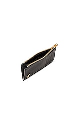 Saint Laurent Tiny Monogramme Zipped Fragments Card Holder in Nero, view 4, click to view large image.