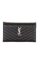 Saint Laurent Monogramme Pouch in Nero, view 1, click to view large image.