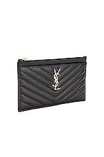 Saint Laurent Monogramme Pouch in Nero, view 3, click to view large image.