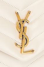 Saint Laurent Medium Loulou Chain Bag in Crema Soft, view 8, click to view large image.