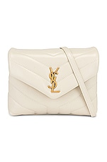 Saint Laurent Toy Loulou Bag in Crema Soft, view 1, click to view large image.