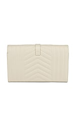 Saint Laurent Mini Envelope Chain Wallet Bag in Crema Soft & Crema Soft, view 3, click to view large image.