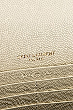 Saint Laurent Mini Envelope Chain Wallet Bag in Crema Soft & Crema Soft, view 7, click to view large image.
