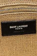 Saint Laurent Small Rive Gauche Tote Bag in Greggio & Naturale, view 6, click to view large image.