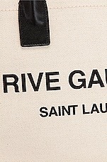 Saint Laurent Small Rive Gauche Tote Bag in Greggio & Naturale, view 7, click to view large image.