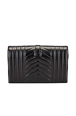 Saint Laurent Mini Envelope Chain Wallet Bag in Nero, view 3, click to view large image.