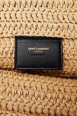 Saint Laurent Supple Rive Gauche Tote Bag in Natural & Deep Marine, view 6, click to view large image.
