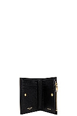 Saint Laurent Uptown Compact Wallet in Nero, view 4, click to view large image.