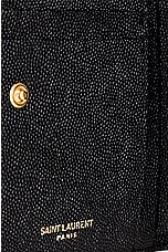 Saint Laurent Uptown Compact Wallet in Nero, view 5, click to view large image.