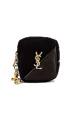 Saint Laurent Jamie Charm Pouch in Nero, view 1, click to view large image.