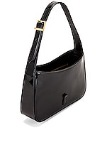 Saint Laurent Le 5 A 7 Patent Hobo Bag in Nero, view 5, click to view large image.