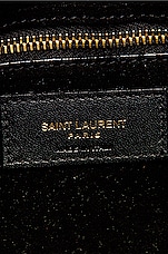 Saint Laurent Le 5 A 7 Patent Hobo Bag in Nero, view 6, click to view large image.