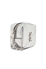 Saint Laurent Jamie Charm Pouch in Argento, view 3, click to view large image.