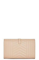 Saint Laurent Envelope Wallet on Chain Bag in Dark Beige, view 3, click to view large image.