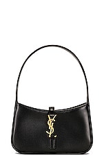 Saint Laurent Micro Le 5 A 7 Hobo Bag in Nero, view 1, click to view large image.