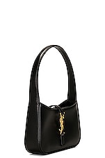 Saint Laurent Micro Le 5 A 7 Hobo Bag in Nero, view 4, click to view large image.