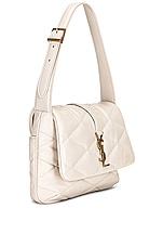 Saint Laurent Le 5 A 7 Matelasse Shoulder Bag in Crema Soft, view 4, click to view large image.