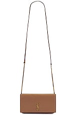 Saint Laurent Phone Holder Strap Bag in Vintage Brown Gold, view 6, click to view large image.