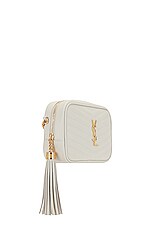 Saint Laurent Mini Lou Chain Camera Bag in Crema Soft, view 4, click to view large image.