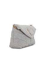Saint Laurent Toy Puffer Jersey Bag in Grey Cloud & Grey Cloud, view 4, click to view large image.