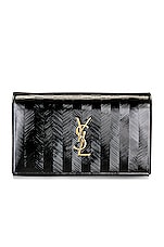 Saint Laurent Monogramme Patent Chain Wallet Bag in Nero, view 1, click to view large image.