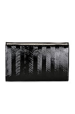 Saint Laurent Monogramme Patent Chain Wallet Bag in Nero, view 3, click to view large image.