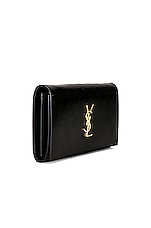 Saint Laurent Monogramme Patent Chain Wallet Bag in Nero, view 4, click to view large image.