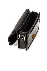 Saint Laurent Small Solferino Patent Monogramme Satchel Bag in Nero & Nero, view 5, click to view large image.