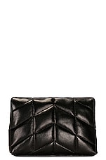 Saint Laurent Puffy Pouch in Nero, view 3, click to view large image.
