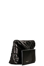 Saint Laurent Puffy Pouch in Nero, view 4, click to view large image.
