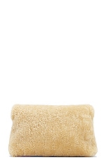 Saint Laurent Small Puffer Pouch in Natural Beige & Brick, view 3, click to view large image.