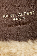 Saint Laurent Small Puffer Pouch in Natural Beige & Brick, view 7, click to view large image.